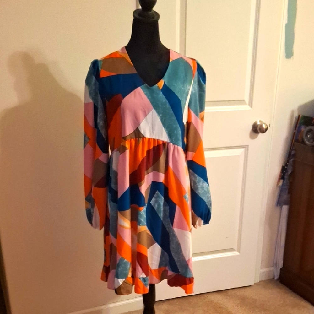 Colorful Geometric Pattern Dress